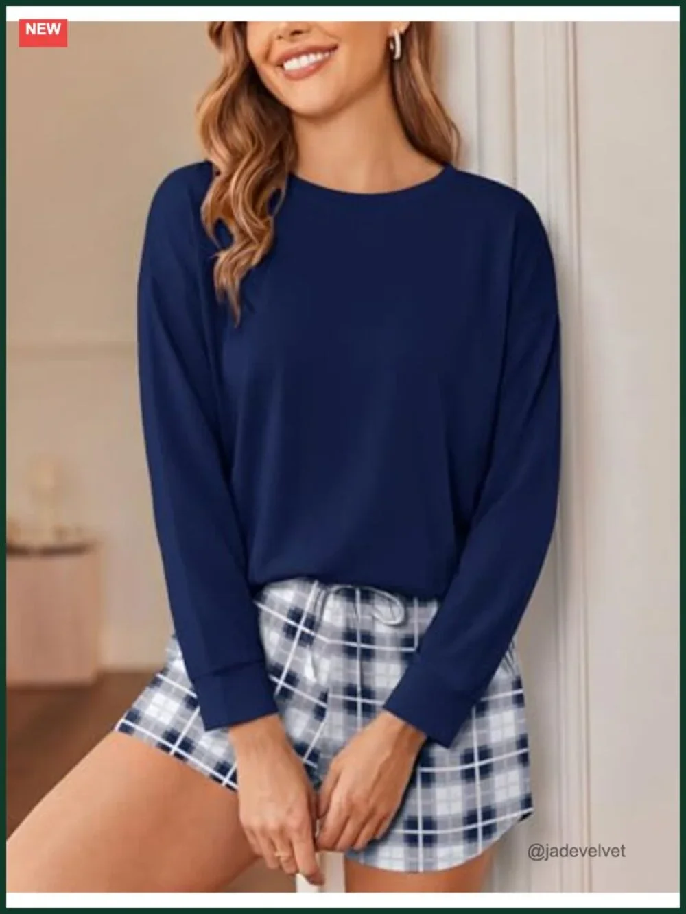 Loungewear Matching Sleepwear 2 Piece Pajama Set Long Sleeve